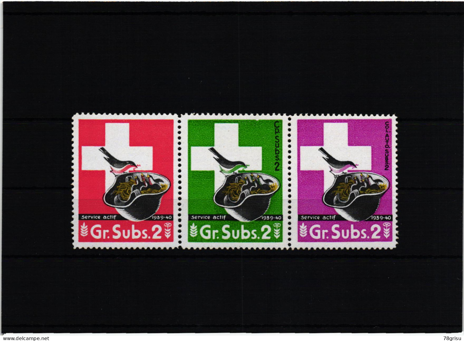 Schweiz Soldatenmarken, GR.Subs. Cp.Subs. Col.Auto.Subs. 1939-40 - Viñetas