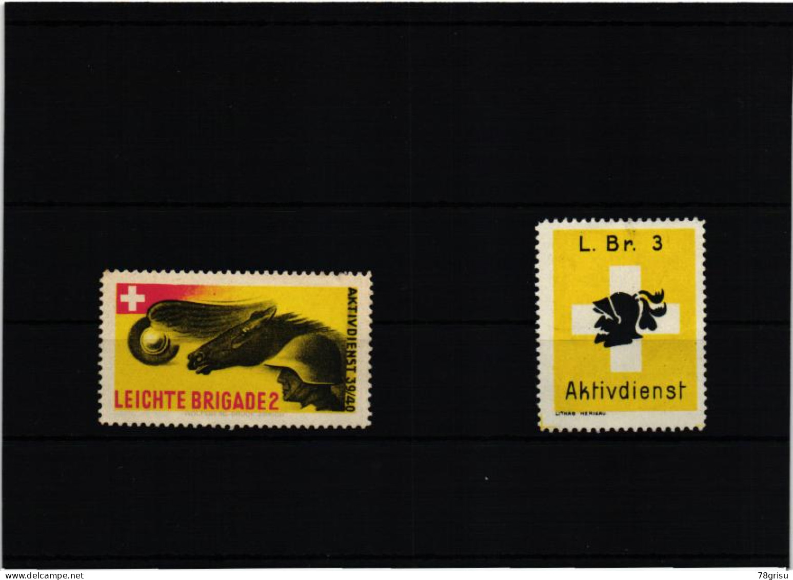 Schweiz Soldatenmarken, LEICHTE BRIGADE L.BR. AKTIVDIENST 1939 1940 - Labels