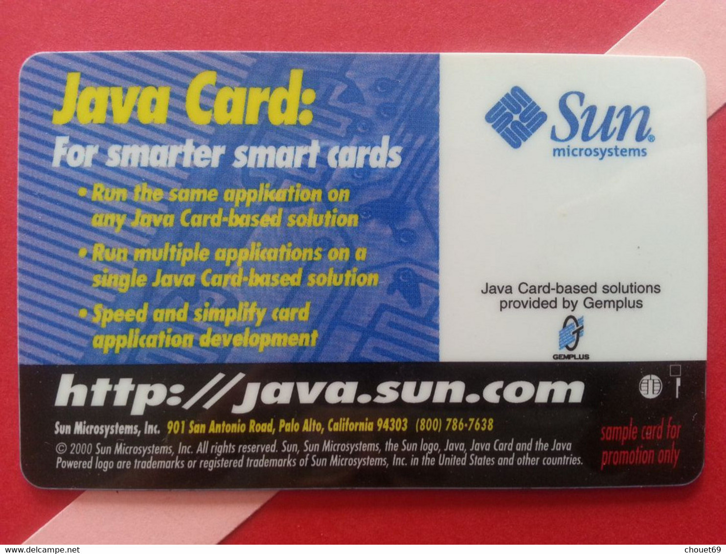 JAVA CARD SUN Microsystems TEST CARD Smart Demo (BA0415 - Origine Inconnue