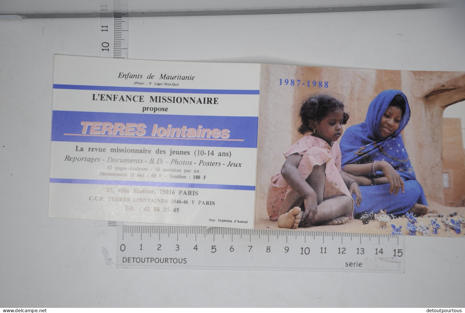 Mini Calendrier 1987 Terres Lointaines L'enfance Missionnaire / Illustration Enfants De Mauritanie - Petit Format : 1981-90