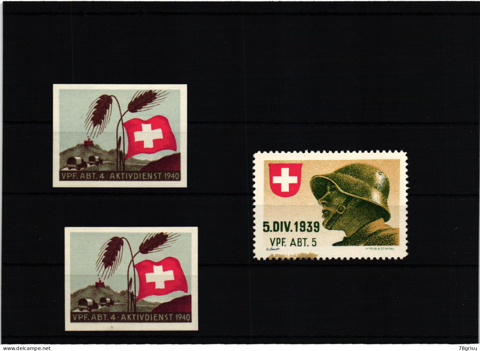 Schweiz Soldatenmarken, Vpf.Abt. Verpflegungs Abteilung Kohldampf 1939 1940 - Labels