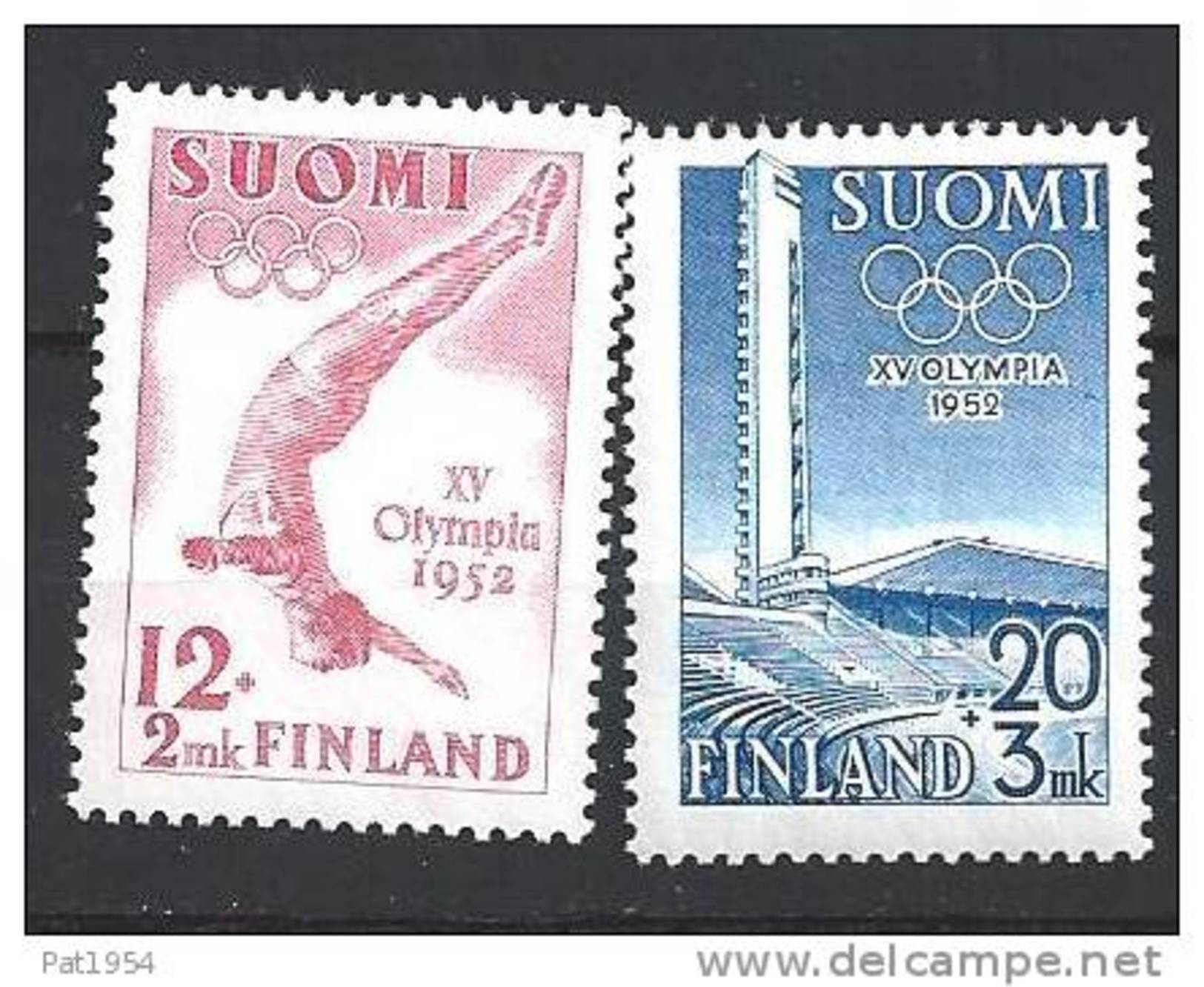 Finlande 1951 N° 382/383 Neufs ** MNH Surtaxe Pour Jeux Olympiques De 1952 - Ongebruikt