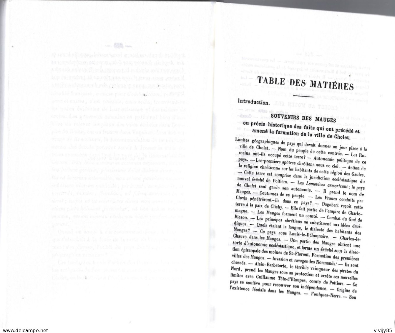 49 -CHOLET - Beau  Livre De A.A. Gélusseau " Histoire De Cholet Et De Son Industrie " - Tome I - Pays De Loire