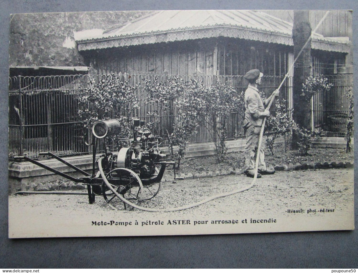 CPA 93  SAINT DENIS  Société  ASTER  Rue De Paris  - Moto Pompe à Pétrole Pour Arrosage Et Incendie    1910 - Sapeurs-Pompiers