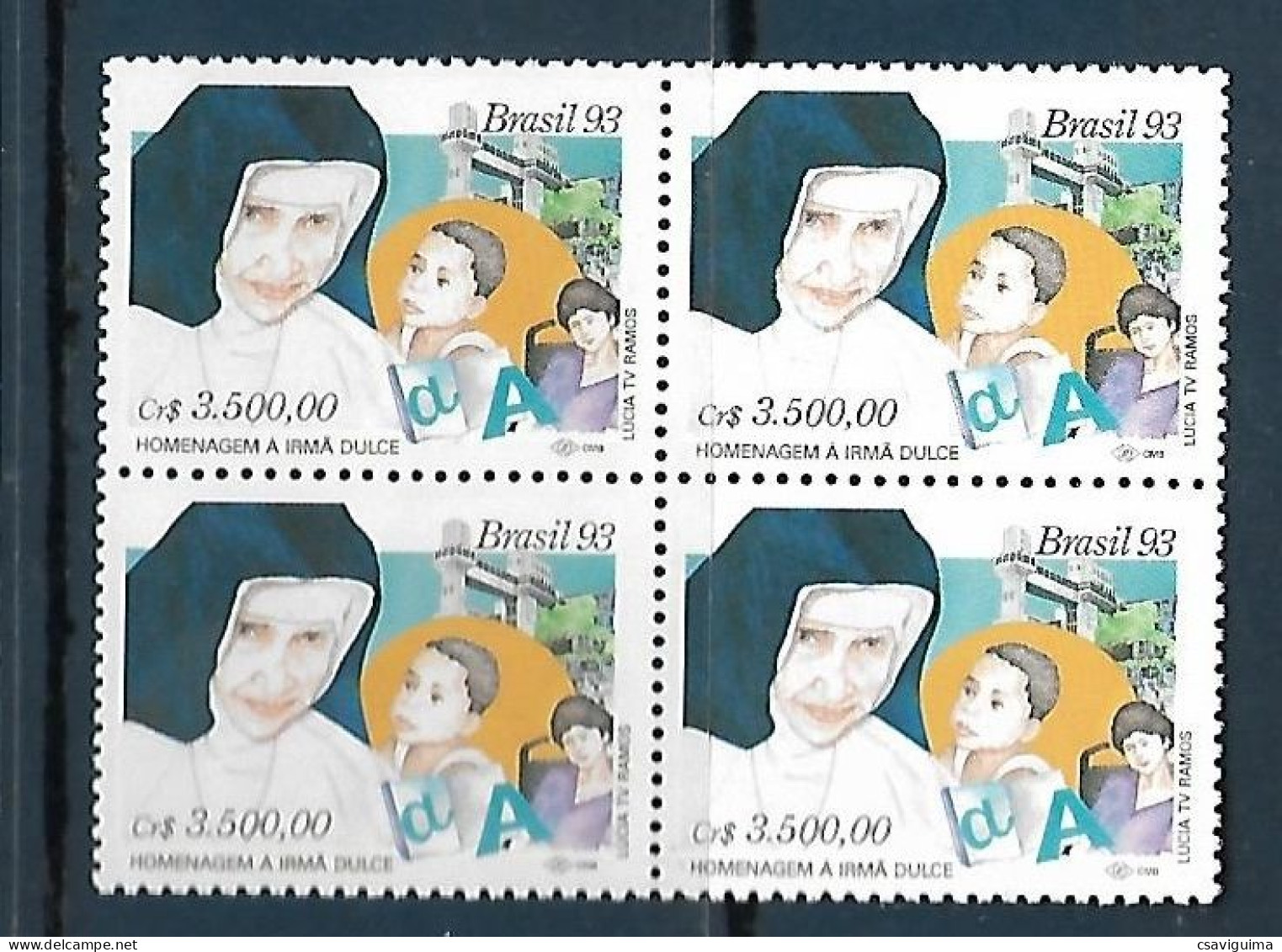 Brasil (Brazil) - 1993 - Block Of 4: Saint Dulce Of Bahia - Yv 2104 - Cristianismo