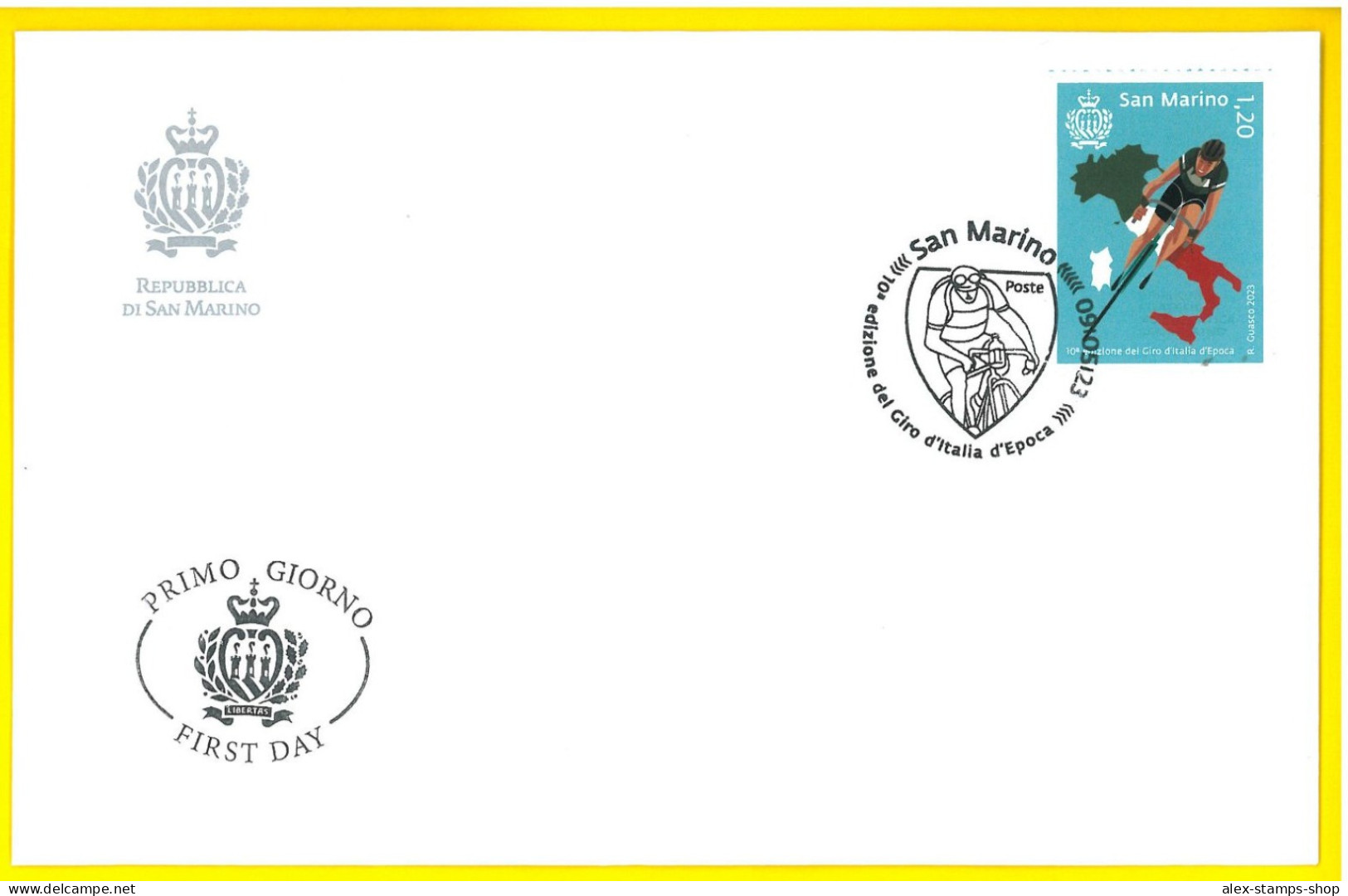 SAN MARINO 2023 FDC 10a Edizione Del Giro D'Italia D'Epoca - New FDC - FDC