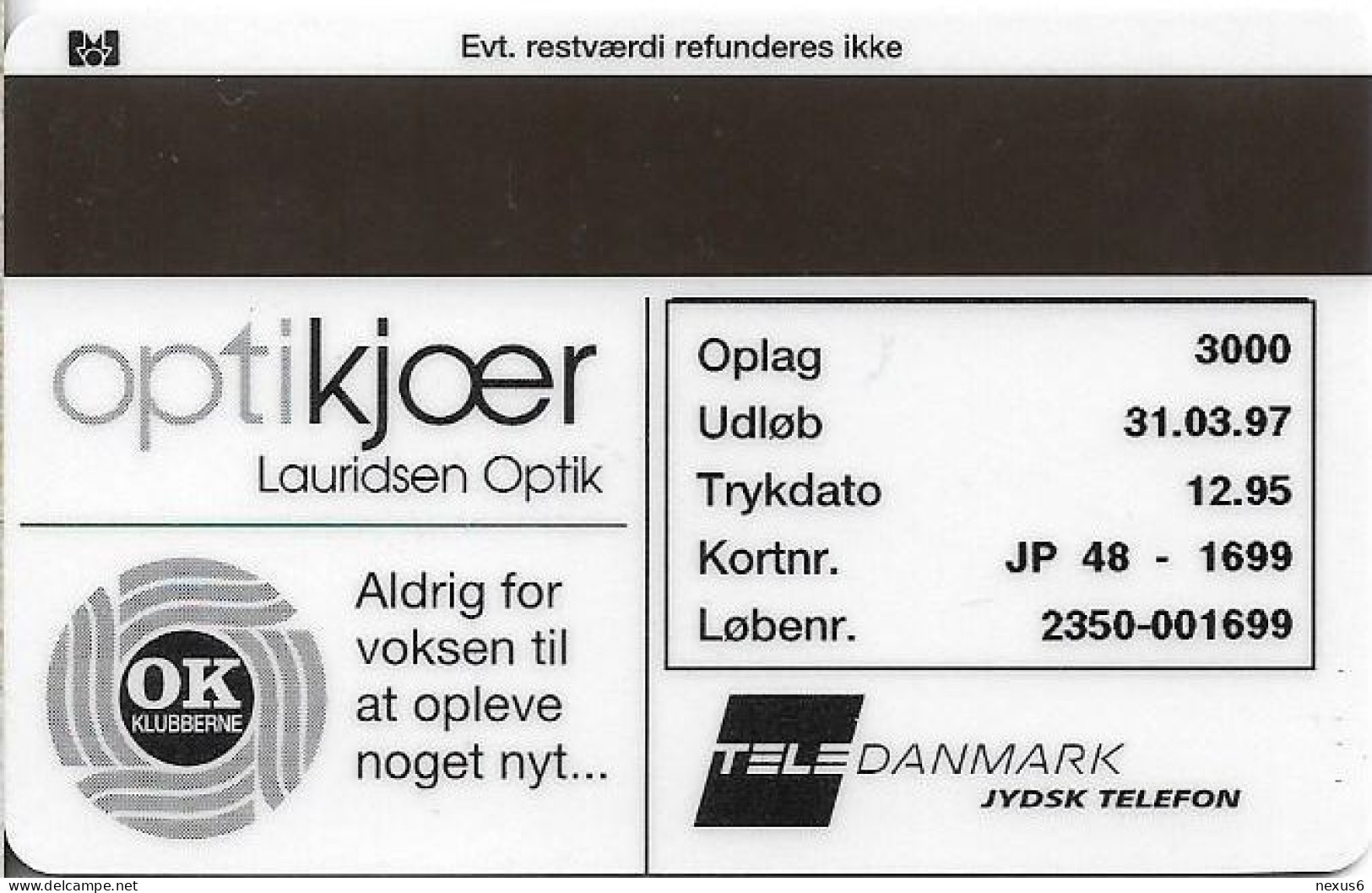 Denmark - Jydsk - Selective - TDJP048 - 12.1995, 5kr, 3.000ex, Used - Danemark