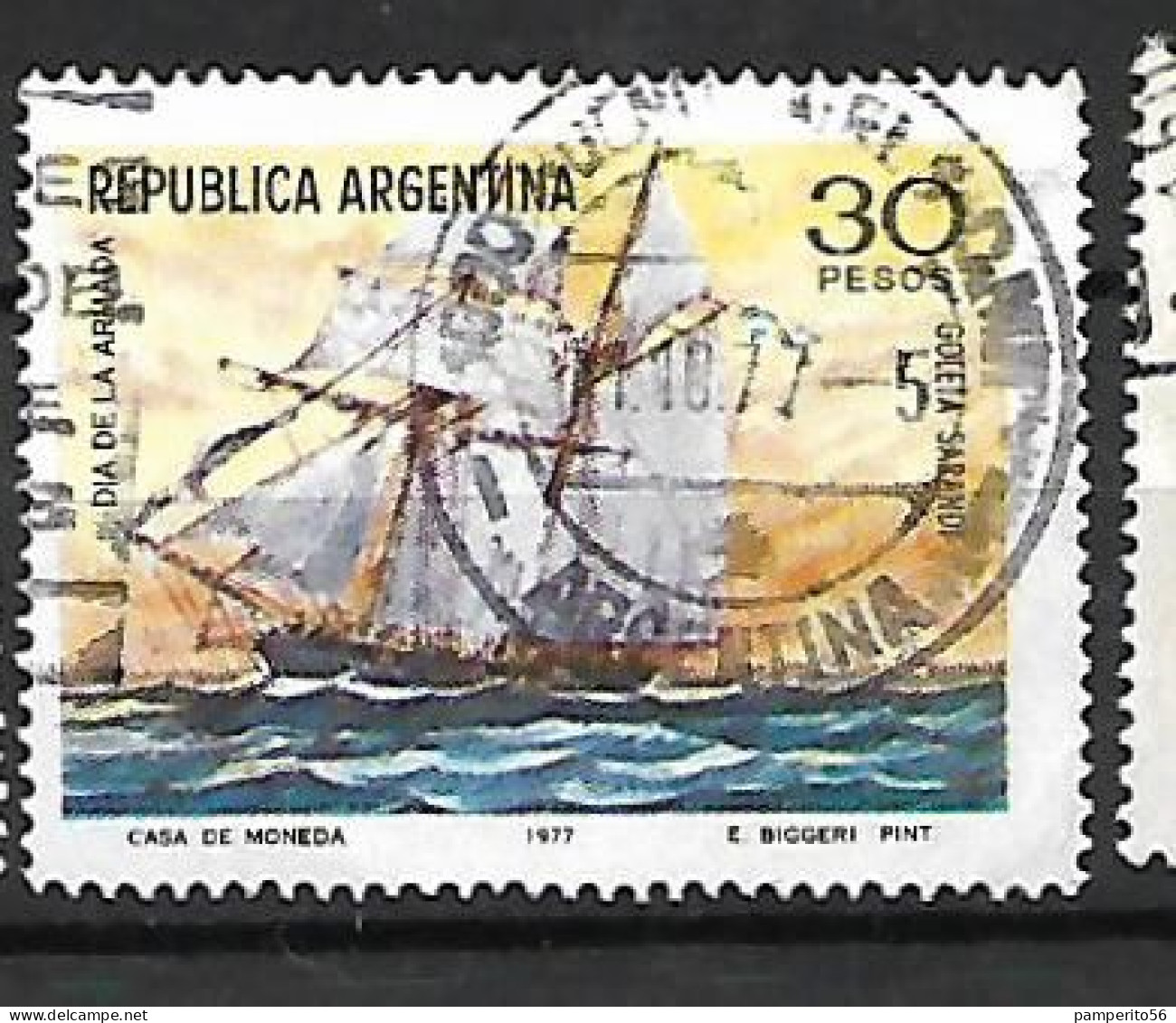 ARGENTINA - AÑO 1977 -  Día De La Armada. - Usado - Gebruikt