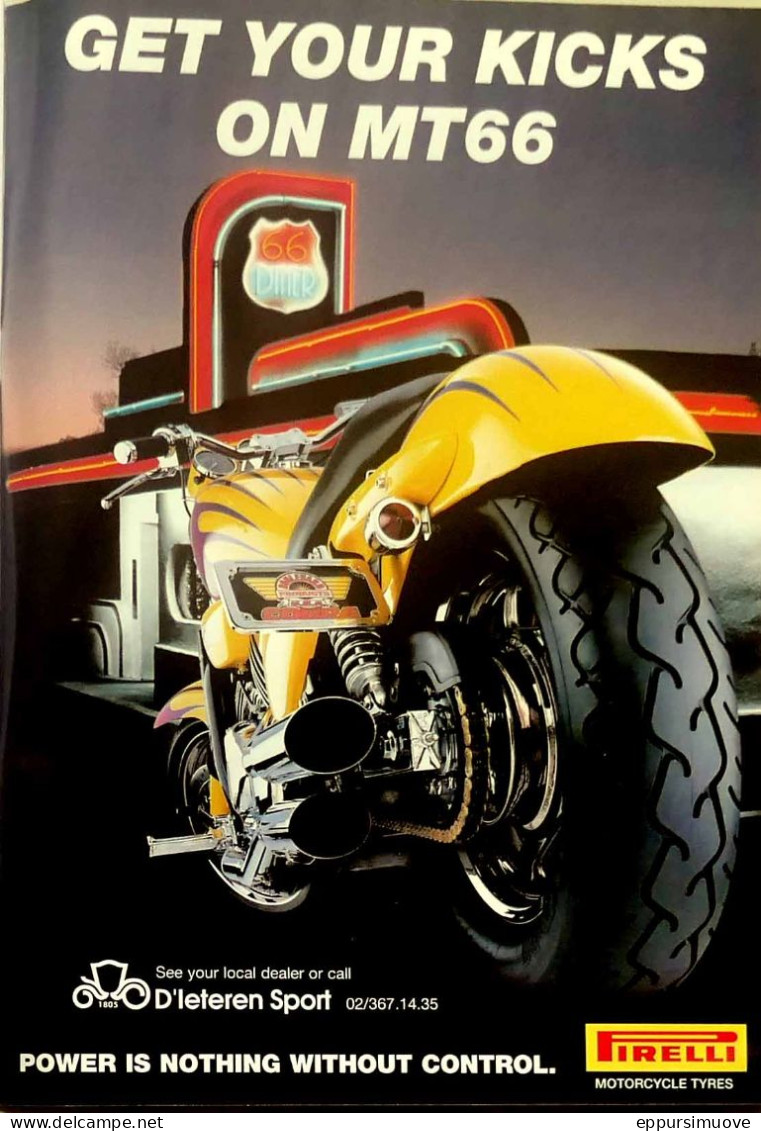 Publicité Papier  MOTO PNEU PIRELLI MT66 Avril 1998 MOC80 - Pubblicitari