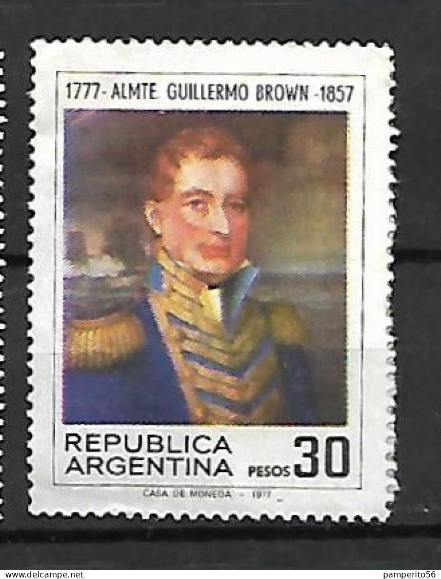 ARGENTINA - AÑO 1977 -  Centenario Del Nacimiento Del Almirante Guillermo Brown. - Usado - Usados