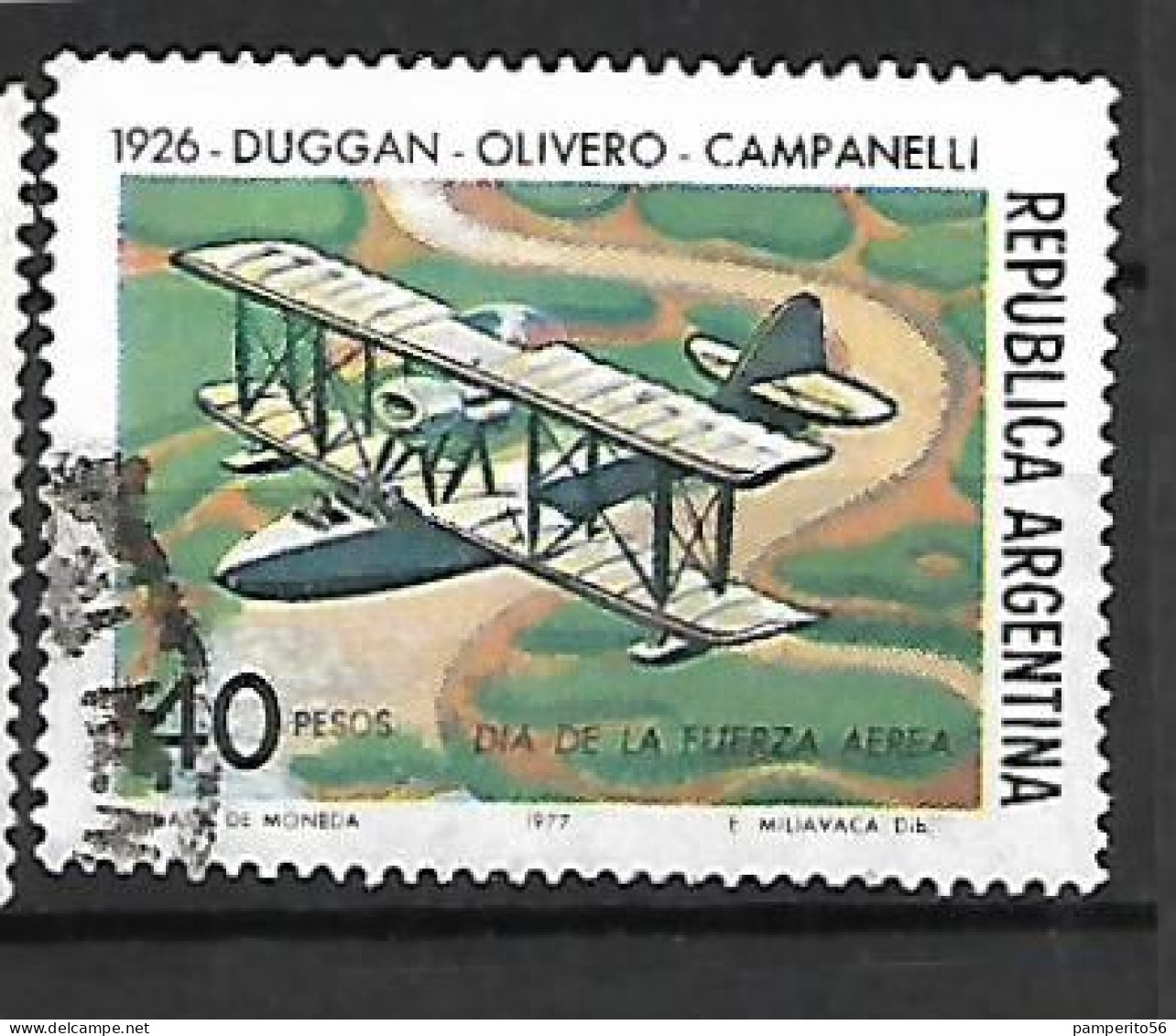 ARGENTINA - AÑO 1977 -  Día De Las Fuerzas Aéreas. 51ª Aniversario Del Vuelo Buenos Aires - Nueva York. - Usado - Used Stamps