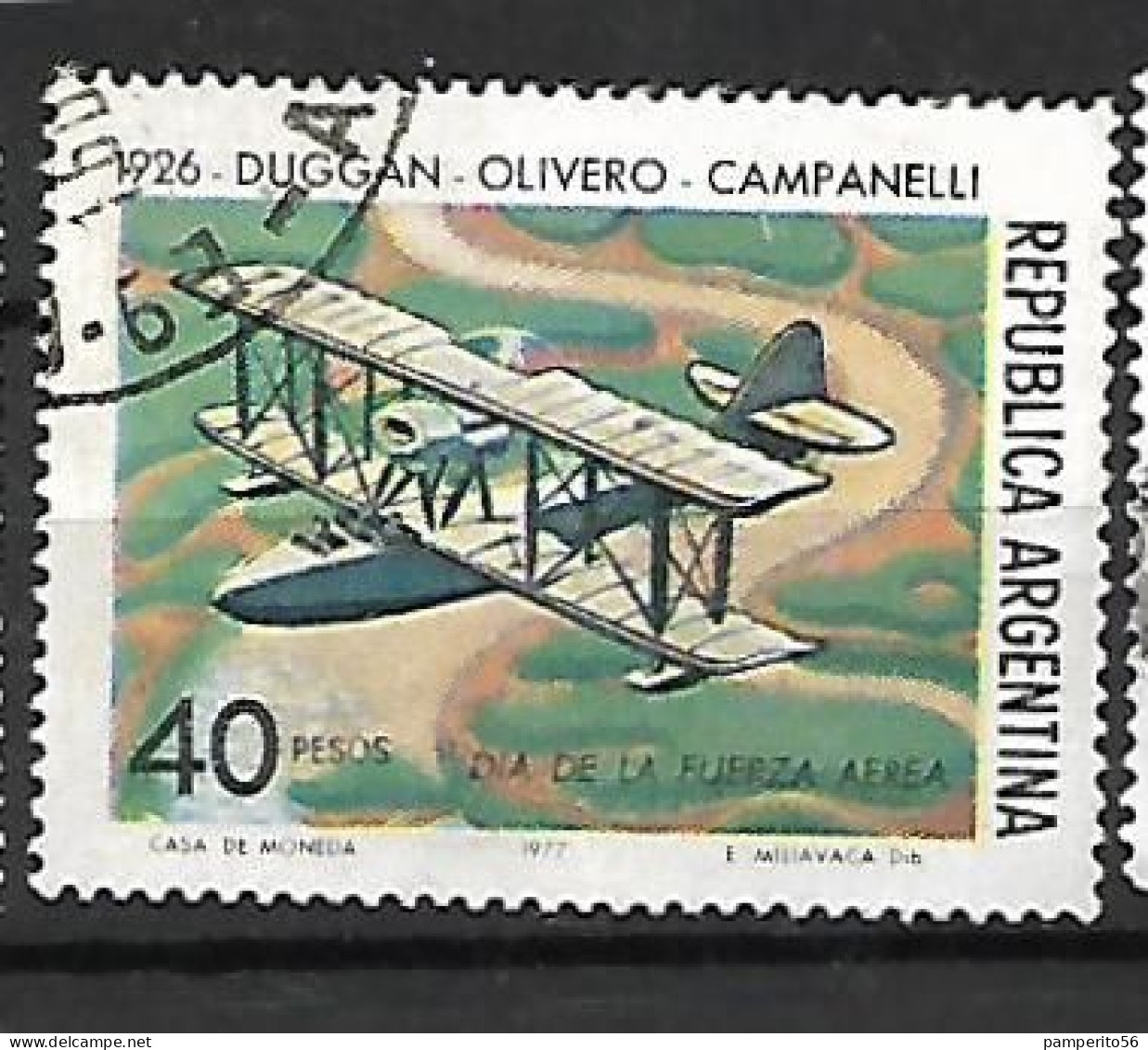 ARGENTINA - AÑO 1977 -  Día De Las Fuerzas Aéreas. 51ª Aniversario Del Vuelo Buenos Aires - Nueva York. - Usado - Used Stamps