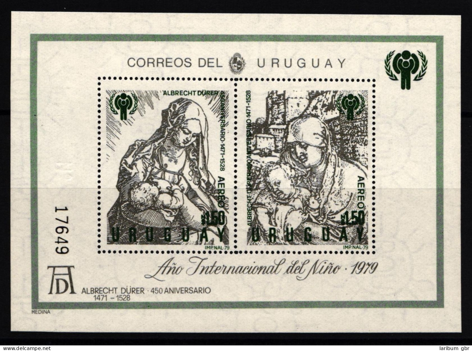 Uruguay Block 43 Postfrisch Dürer #IH902 - Uruguay