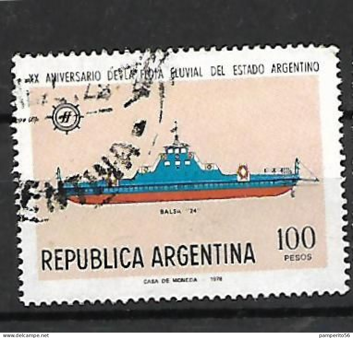 ARGENTINA - AÑO 1978 -  20º Aniversario De La Flota Fluvial Argentina. - Usado - Gebruikt