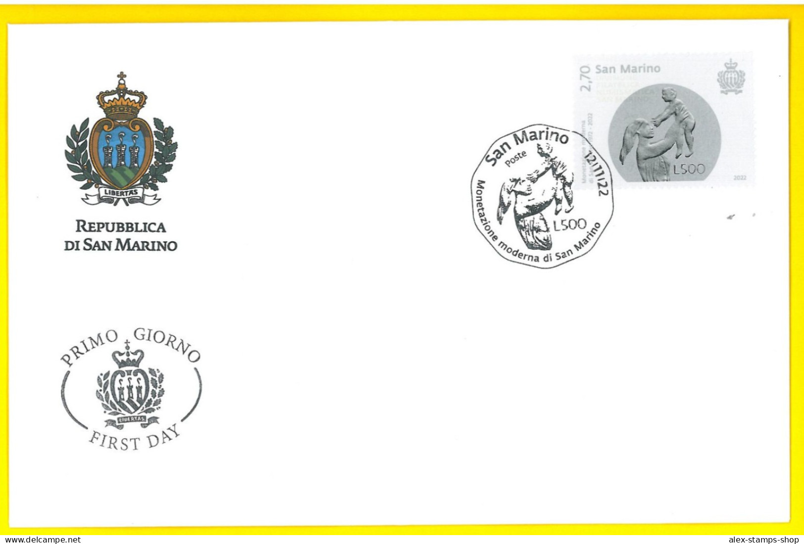 SAN MARINO 2022 FDC 50° Anniversario Della Monetazione Moderna - New FDC - FDC