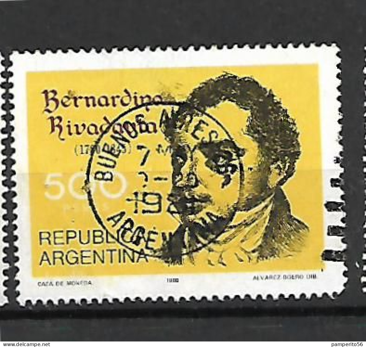 ARGENTINA - AÑO 1980 -  Personajes - Bernardino Rivadavia - Usado - Oblitérés