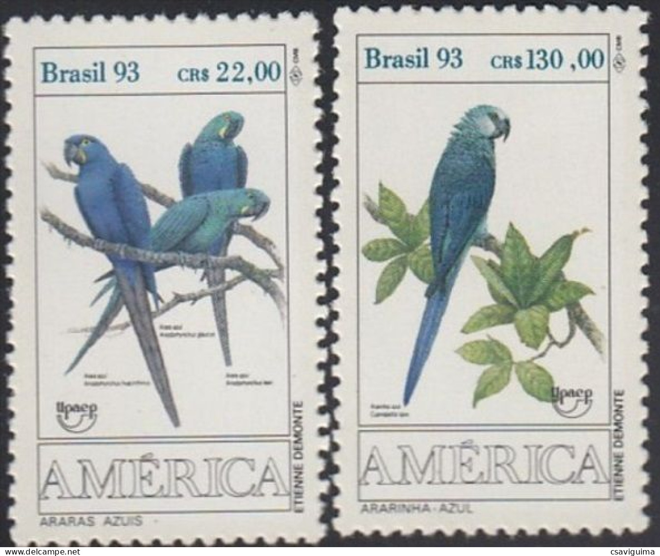 Brasil (Brazil) - 1993 - Birds Endangered - Yv 2136/37 - Parrots