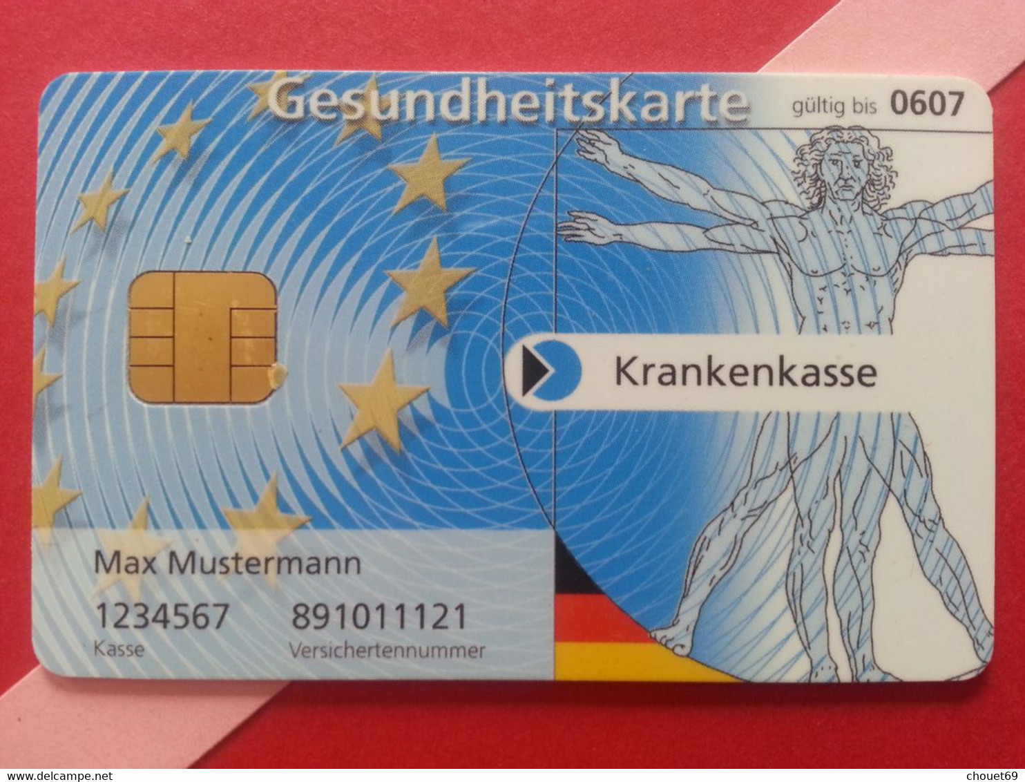 ORGA Max Mustermann Gesundheistskarte Krankenkasse TEST CARD Smart Demo (BA0415 - Herkunft Unbekannt