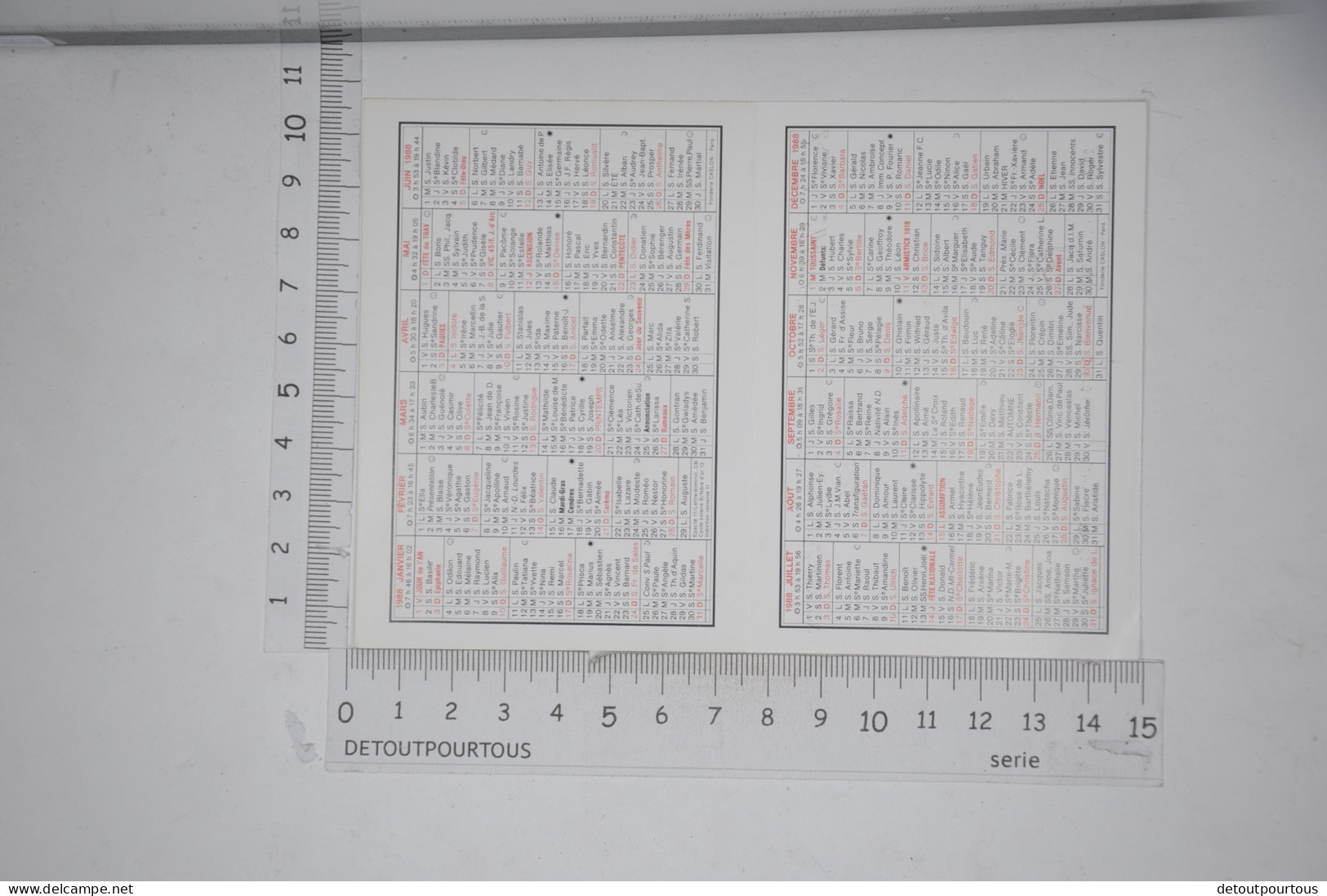 Lot De 3 Calendriers Mini Calendrier 1988 Radio TV Hifi VAISON Service 84110 Vaison La Romaine / Illustration Fleurs - Petit Format : 1981-90