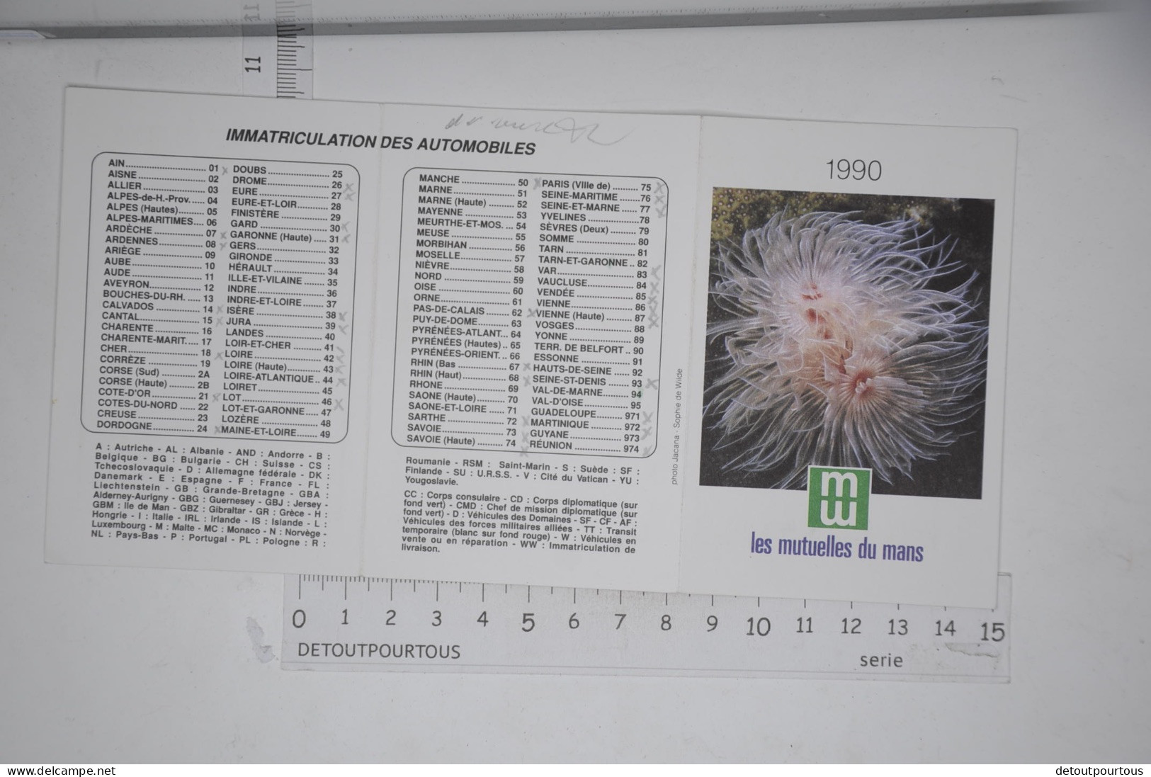 Mini Calendrier 1990 Assurances Mutuelles Du Mans G BLANCOrange Vaison Valréas - Small : 1981-90