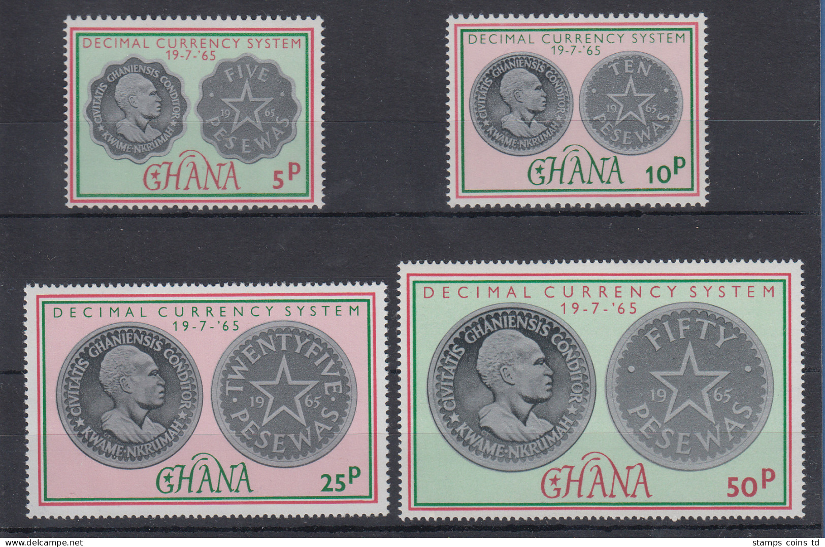 Ghana 1965 Münzen Einführung Dezimalsystem Mi.-Nr. 220-223 Postfrisch ** - Ghana (1957-...)