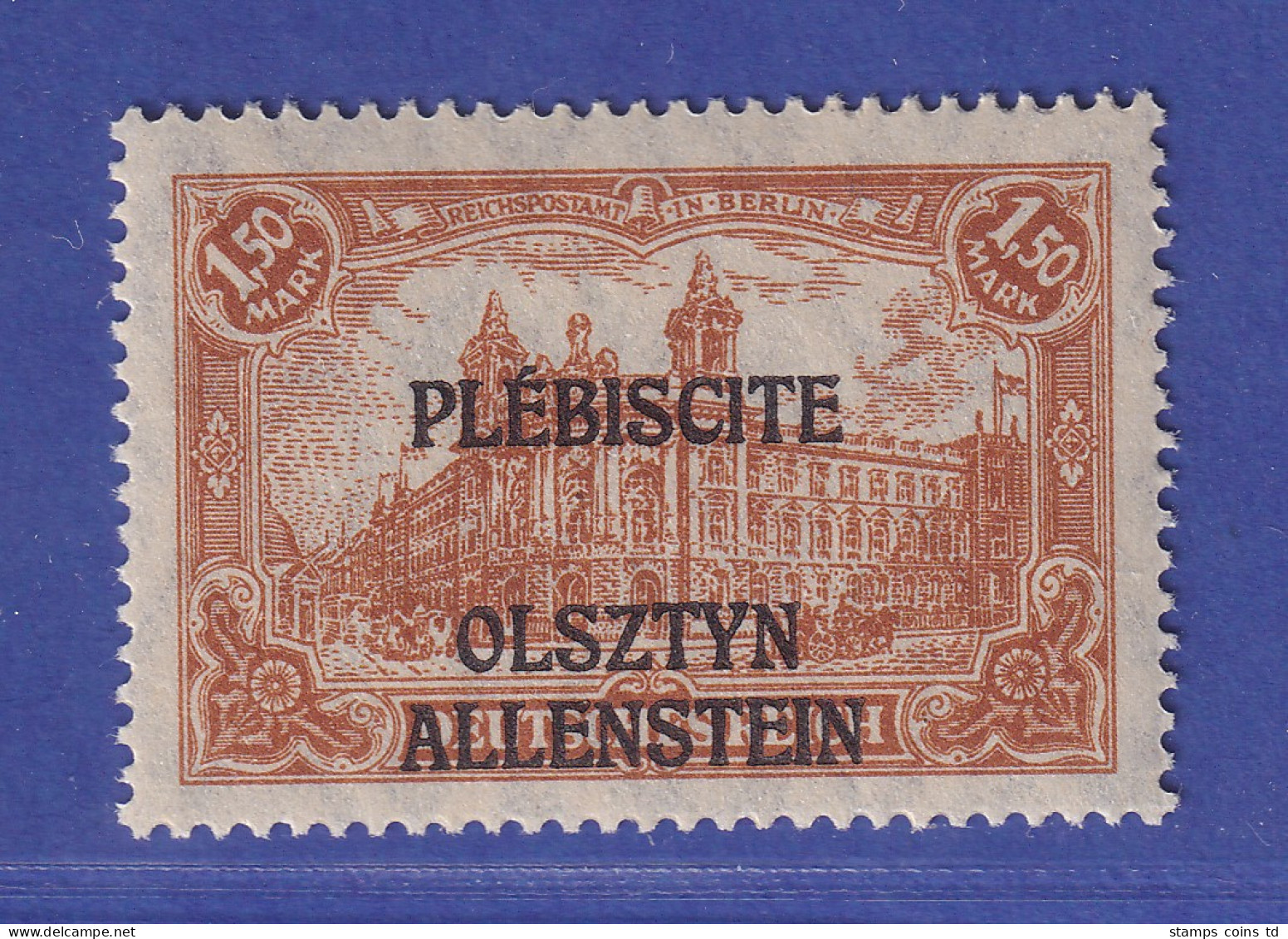 Dt. Abstimmungsgebiete Allenstein 1920 Mi.-Nr. 12 B ** Gpr. HOCHSTÄDTER  - Allenstein