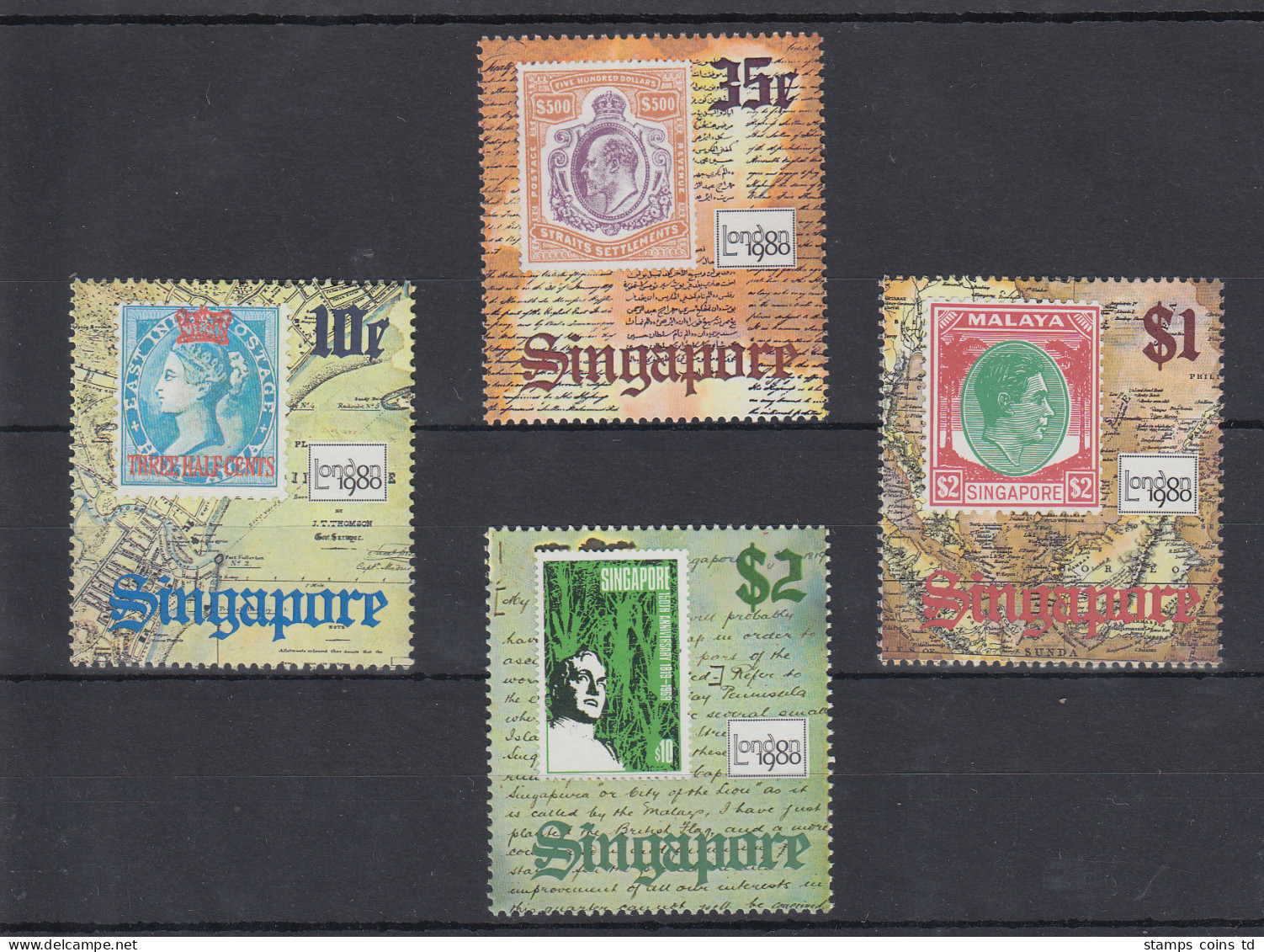 Singapur London 1980 Briefmarken Mi.-Nr. 355-58 Postfrisch ** - Singapore (1959-...)