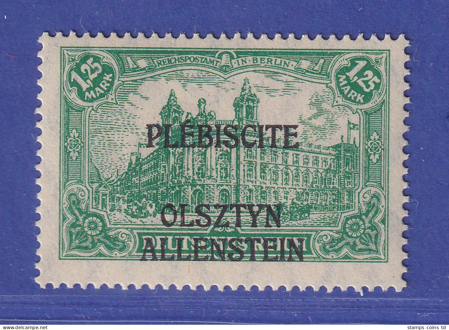 Dt. Abstimmungsgebiete Allenstein 1920 Mi.-Nr. 11 B ** Gpr. HOCHSTÄDTER  - Allenstein