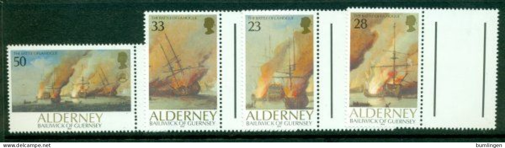 ALDERNEY 1995 Mi 55-58** 300th Anniversary Of The Siege At La Hogue [B432] - Militares