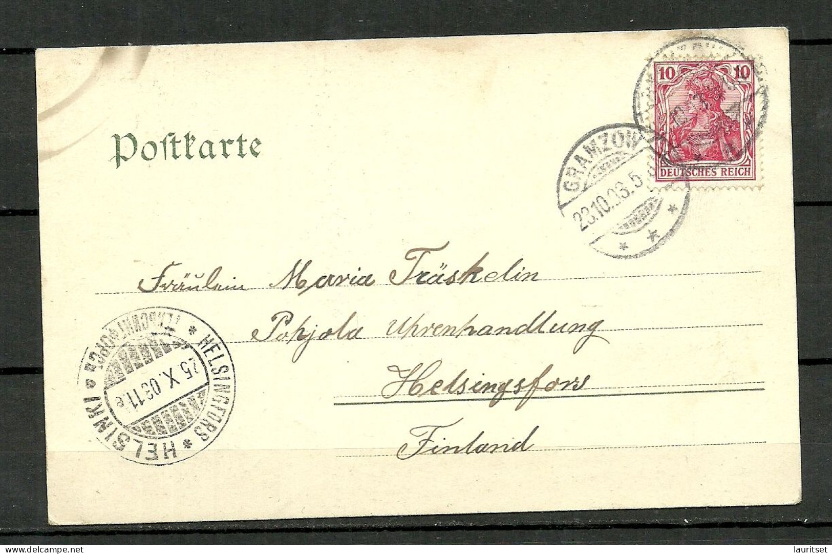 Germany Deutschland GRAMZOW Uckermark, Used, O 1908, Sent To Finland - Gramzow