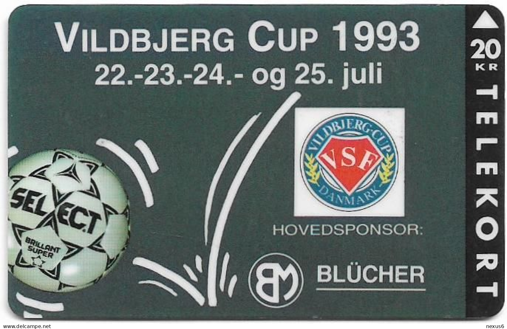 Denmark - Jydsk - Vildbjerg Cup 1993 - TDJP023 - 07.1993, 3.000ex, (Serial 2052) 20kr, Used - Dänemark