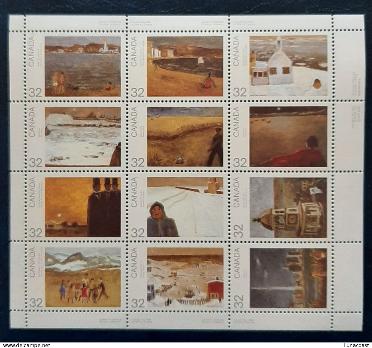 Canada 1984 MNH Sc #1027a**   3.84$ Pb Full Pane Of 12 X 32c, Canada Day - Unused Stamps