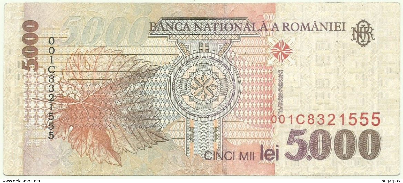 ROMANIA - 5.000 Lei - 1998 - Pick 107 - Série 001C - 5000 - Roumanie