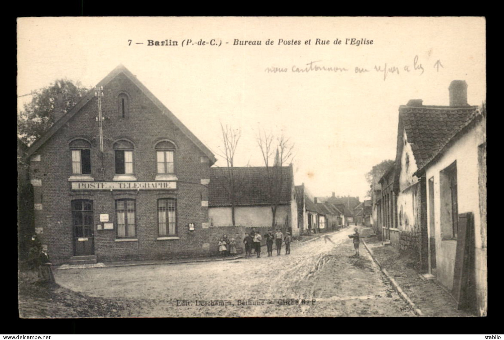 62 - BARLIN - BUREAU DE POSTES RUE DE L'EGLISE - Barlin