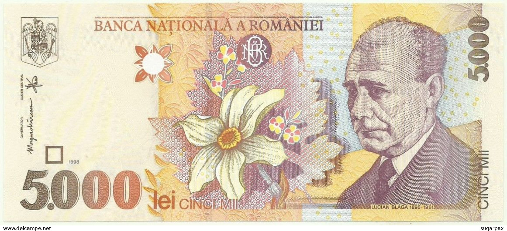 ROMANIA - 5.000 Lei - 1998 - Pick 107 - Unc. - Série 009C - 5000 - Romania