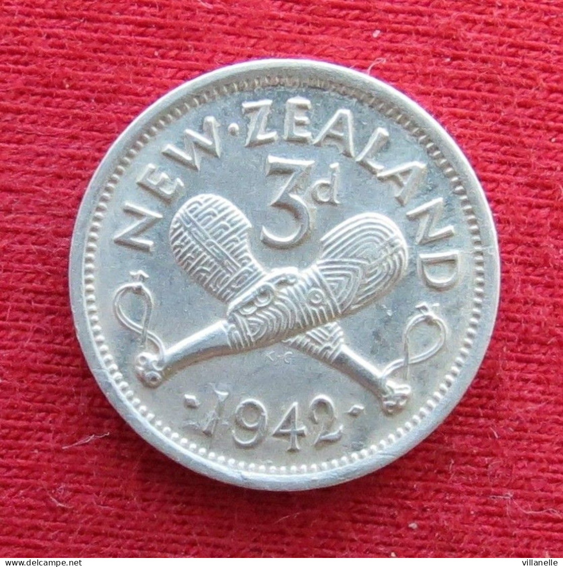 New Zealand 3 Pence 1942 KM# 7 Lt 651 *VT Silver  Nova Zelandia Nuova Zelanda Nouvelle Zelande - New Zealand