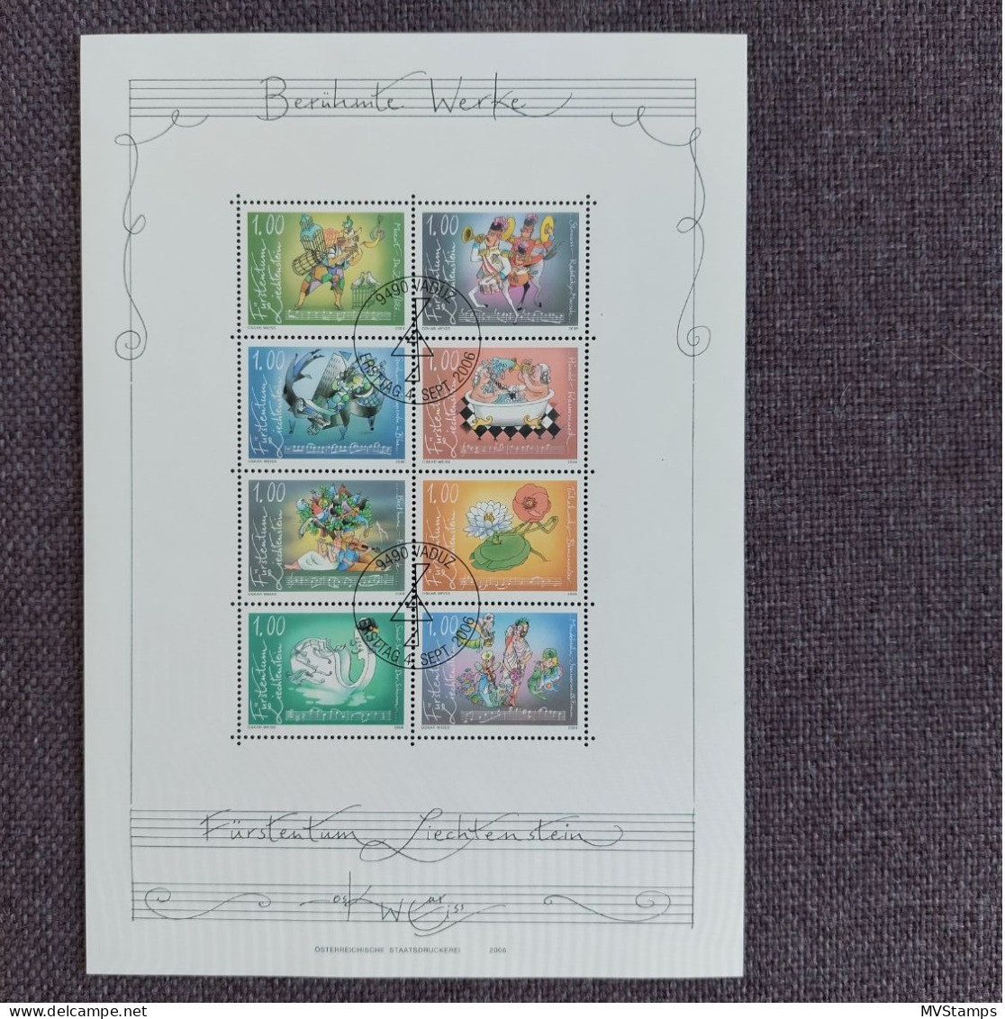 Liechtenstein 2006 Set Music/Beethoven Stamps (Michel 1416/23 Klb) Used - Used Stamps