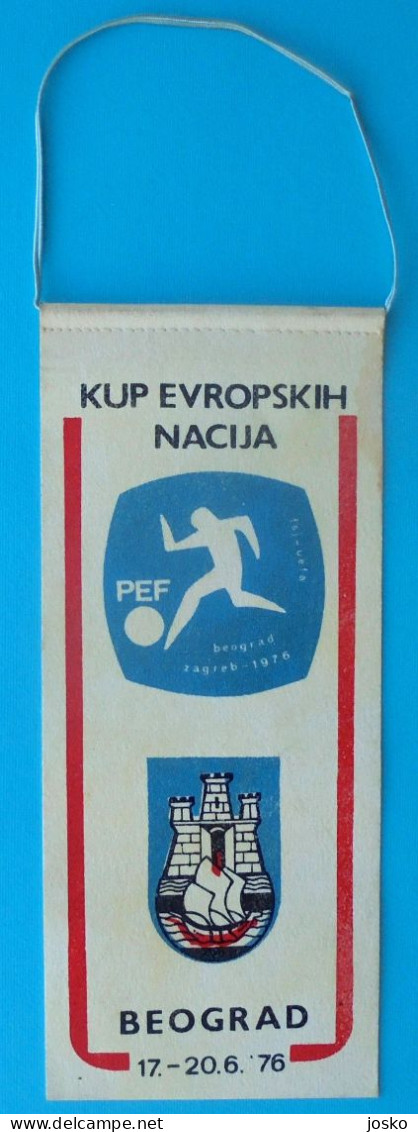 UEFA EURO 1976 Original Vintage Football Pennant * Soccer Fussball Foot Calcio European Football Championship Euro '76. - Uniformes Recordatorios & Misc