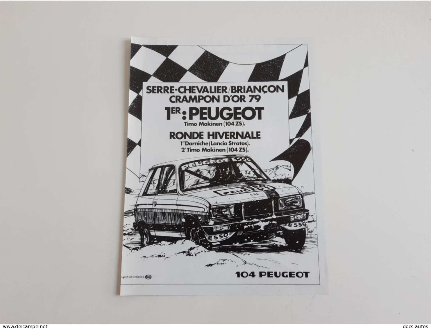 Peugeot 104 Ronde Hivernale - Publicité De Presse Automobile - Voitures