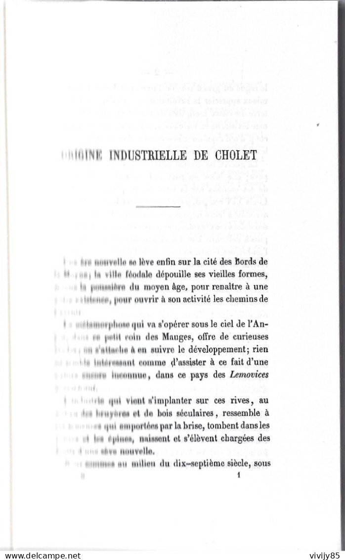 49 - CHOLET - T.Beau Livre De 533 Pages " Histoire De Cholet Et De Son Industrie " - Tome II - Pays De Loire