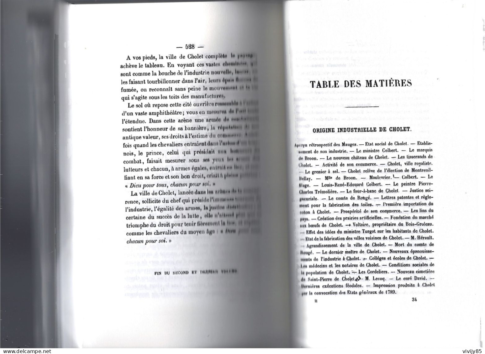 49 - CHOLET - T.Beau livre de 533 pages " Histoire de Cholet et de son Industrie " - Tome II