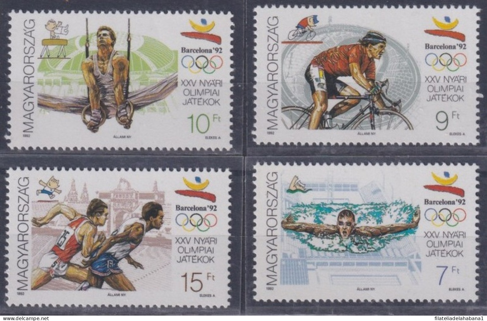 F-EX48900 HUNGARY MNH 1992 OLYMPIC GAMES BARCELONA CICLING SWIMMING ATHLETISM.  - Verano 1992: Barcelona