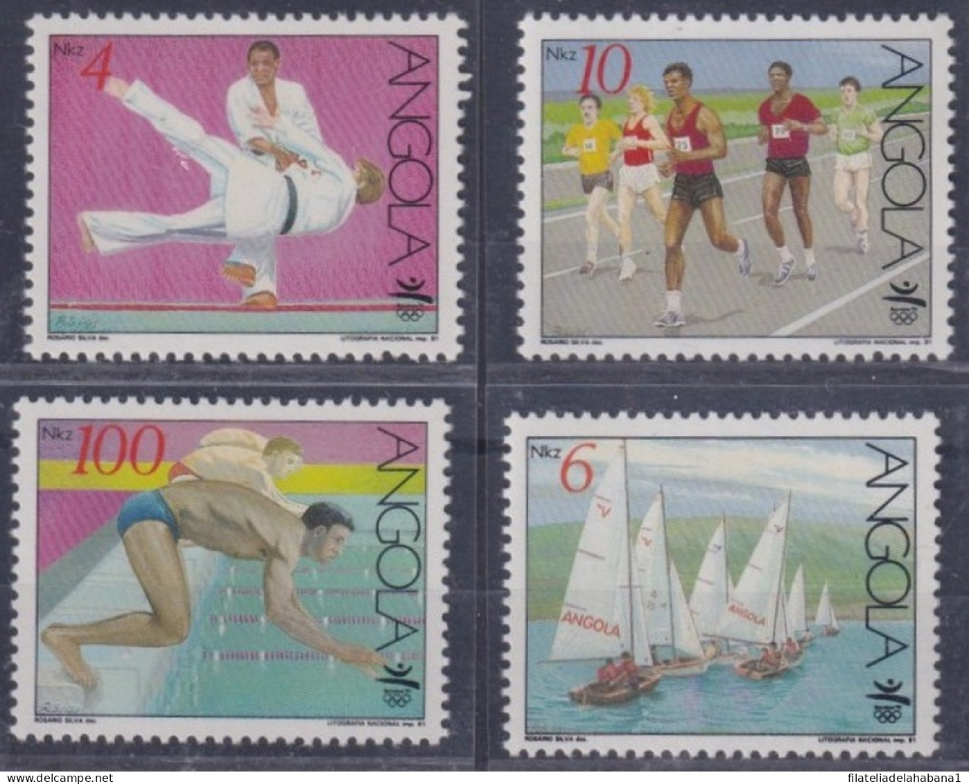 F-EX48932 ANGOLA MNH 1991 OLYMPIC GAMES BARCELONA SAILING CICLING JUDO SWIMMING.  - Verano 1992: Barcelona