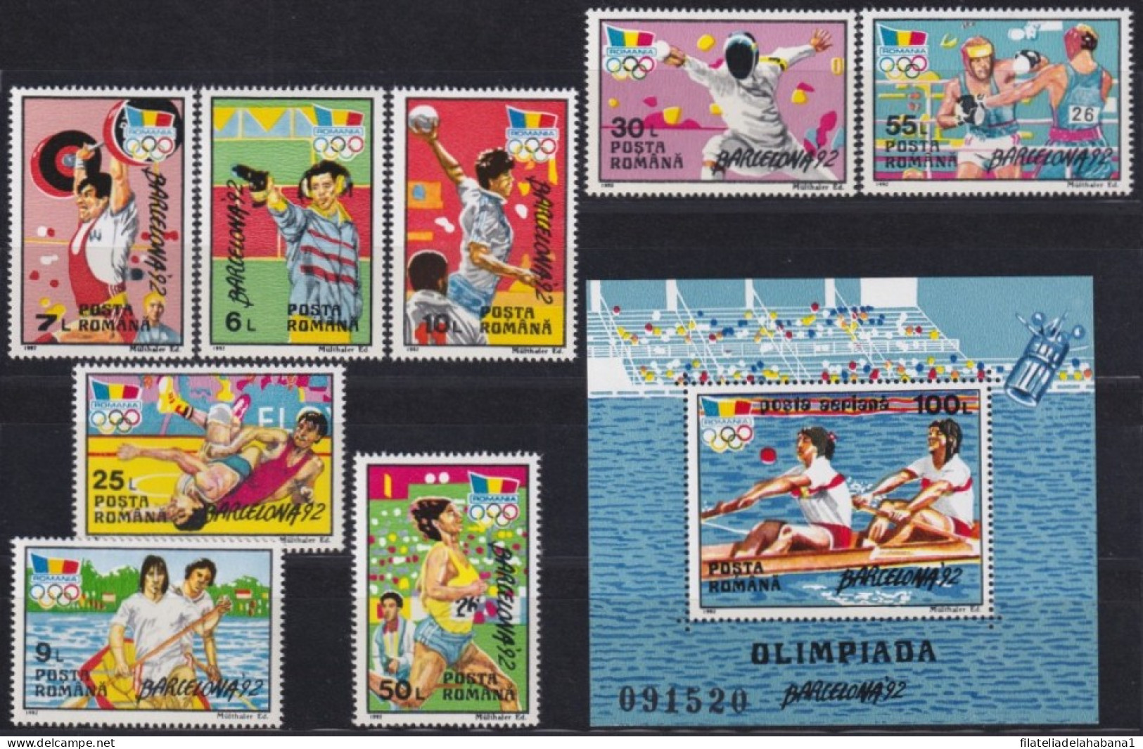 F-EX48910 RUMANIA MNH 1992 OLYMPIC GAMES BARCELONA ATHLETISM SHUTTING FENCING BOXING SWIMMING WRESTLING.  - Verano 1992: Barcelona