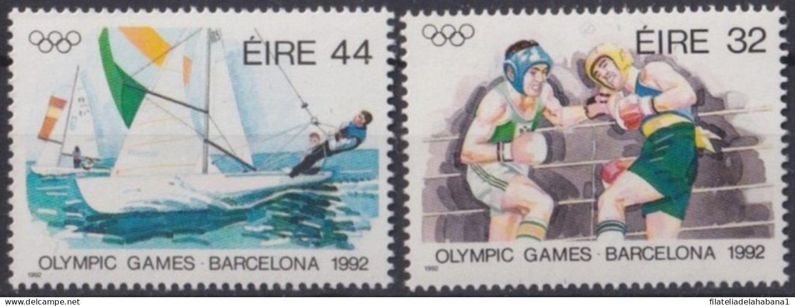 F-EX48938 EIRE IRELAND MNH 1992 OLYMPIC GAMES BARCELONA SAILING BOXING.  - Verano 1992: Barcelona