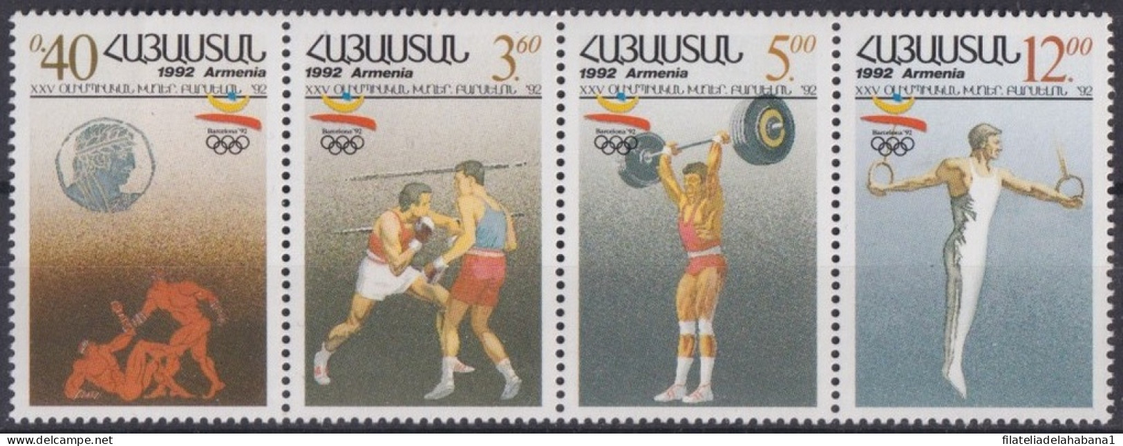 F-EX48873 GEORGIA MNH 1992 OLYMPIC GAMES BARCELONA BOXING ARCHEOLOGY ATHLETISM.  - Verano 1992: Barcelona