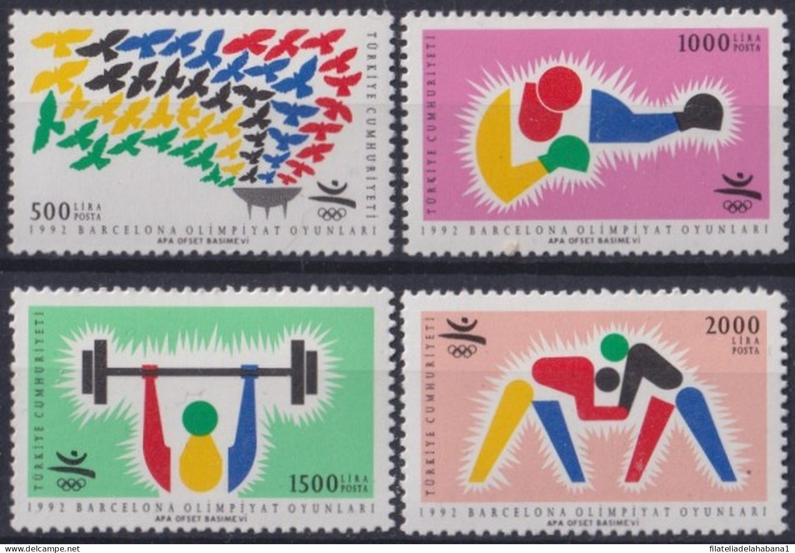 F-EX48937 TURKEY MNH 1992 OLYMPIC GAMES BARCELONA PIGEON BIRD JUDO BOXING ATHLETISM.  - Verano 1992: Barcelona