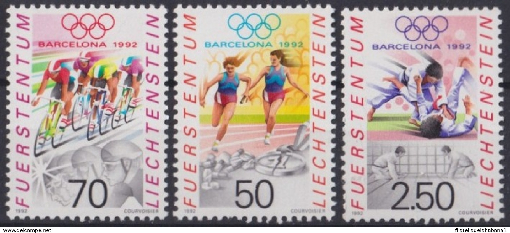 F-EX48866 LIECHTENSTEIN MNH 1992 OLYMPIC GAMES BARCELONA ATHLETISM CYCLING JUDO.  - Verano 1992: Barcelona