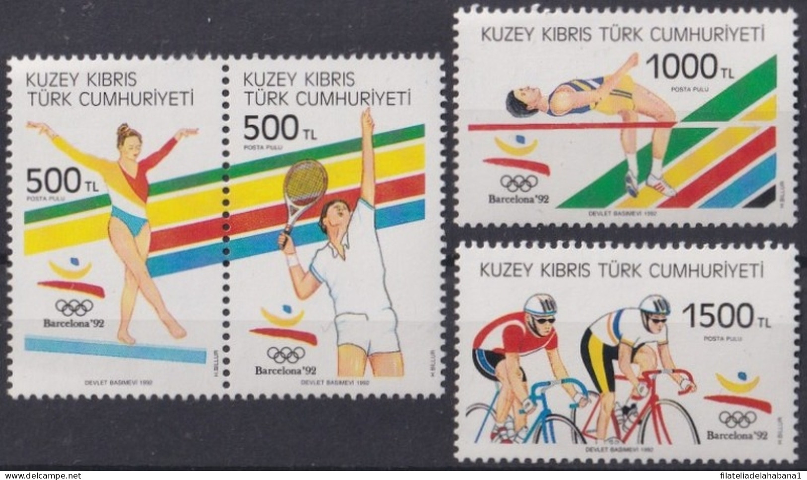 F-EX48864 CYPRUS TURKEY MNH 1992 OLYMPIC GAMES BARCELONA ARTISTIC GIMNASTIC CYCLING TENNIS ATHLETISM.  - Zomer 1992: Barcelona