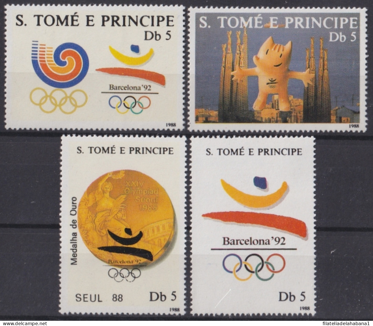 F-EX48845 SAO TOME I PRINCIPE MNH 1988 SEOUL OLYMPIC GAMES BARCELONA LOGO.  - Zomer 1992: Barcelona